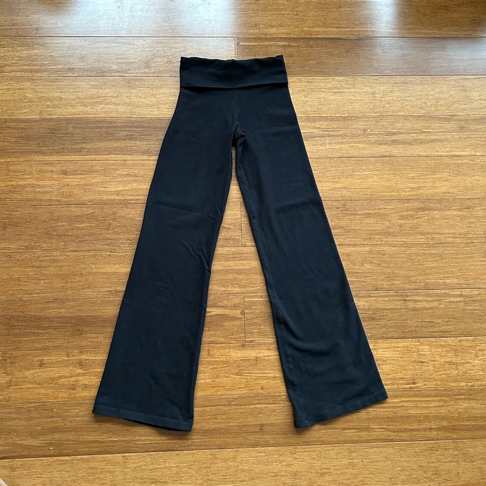 Los Angeles apparel black garment dyed flared yoga leggings